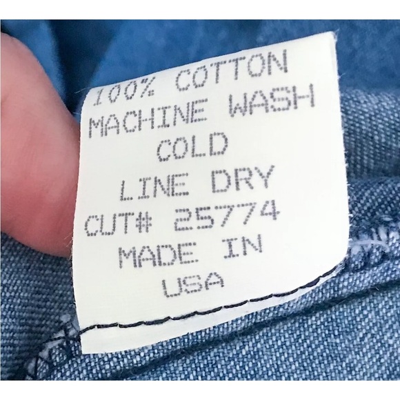 Vintage Western Denim Button Down Shirt Fits S M Country Coastal Cowgirl - Picture 4 of 6